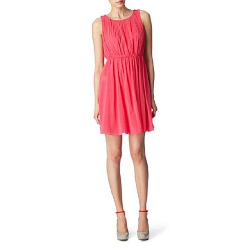 Alice + Olivia Pink Pleated Sleeveless Dress